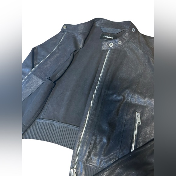 DIESEL Woman’s jacket- Goat Leather - Single Rider Black Size Small - Picture 12 of 17